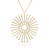 Large Diamond Sunburst Necklace-Necklaces-majolie-Yellow Gold-