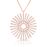 Large Diamond Sunburst Necklace-Necklaces-majolie-Rose Gold-