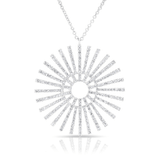 Large Diamond Sunburst Necklace-Necklaces-majolie-White Gold-