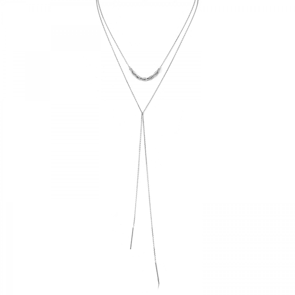 Lariat Links Necklace-Necklaces-Maurice's Jewelers-Sterling Silver 14-karat rhodium-