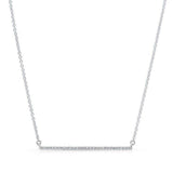 Light Diamond Bar Necklace-Necklaces-majolie-White Gold-