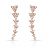 14K Yellow Gold Diamond Triangle Ear Climbers-earrings-majolie-Rose Gold-