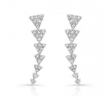 14K Yellow Gold Diamond Triangle Ear Climbers-earrings-majolie-White Gold-