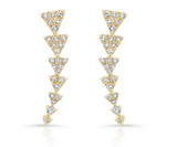 14K Yellow Gold Diamond Triangle Ear Climbers-earrings-majolie-Yellow Gold-
