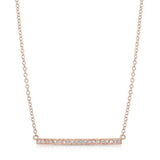Medium Diamond Bar Necklace-Necklaces-majolie-Rose Gold-