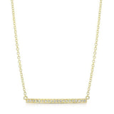 Medium Diamond Bar Necklace-Necklaces-majolie-Yellow Gold-