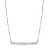 Medium Diamond Bar Necklace-Necklaces-majolie-White Gold-