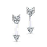 Mini Diamond Arrow Stud Earrings-earrings-majolie-White Gold-