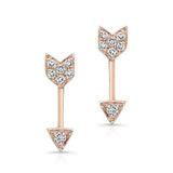 Mini Diamond Arrow Stud Earrings-earrings-majolie-Rose Gold-