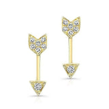 Mini Diamond Arrow Stud Earrings-earrings-majolie-Yellow Gold-
