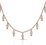 14K White Gold Diamond Bezel Fringe Necklace-Necklaces-majolie-Rose Gold-