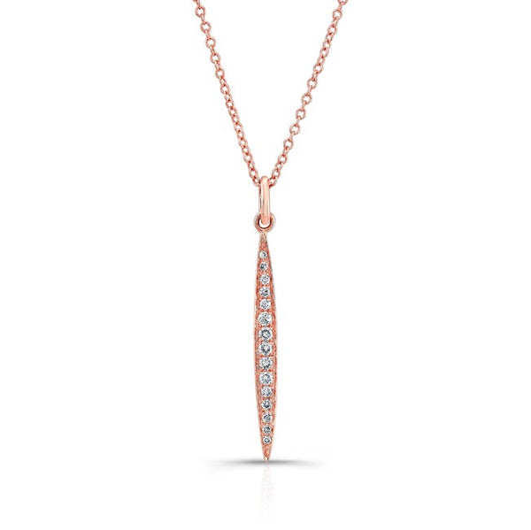 14K Rose Gold Diamond Stick Pendant-Necklaces-Maurice's Jewelers-