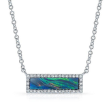 Opal Bar Necklace-Necklaces-majolie-White Gold-