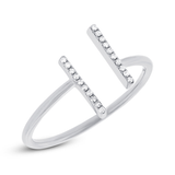 14K Yellow Gold Open Bar Diamond Ring