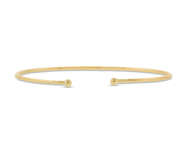 14K Yellow Gold Open Stackable Diamond Bangle