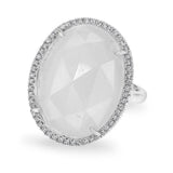 Oval Moonstone Cocktail Ring-Rings-majolie-White Gold-