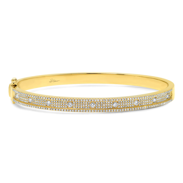 14K White Gold Pave Diamond Bangle-Bracelets-Maurice's Jewelers-Yellow Gold-
