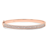 14K White Gold Pave Diamond Bangle-Bracelets-Maurice's Jewelers-Rose Gold-