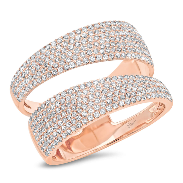 14K Yellow Gold Pave Diamond Split Ring