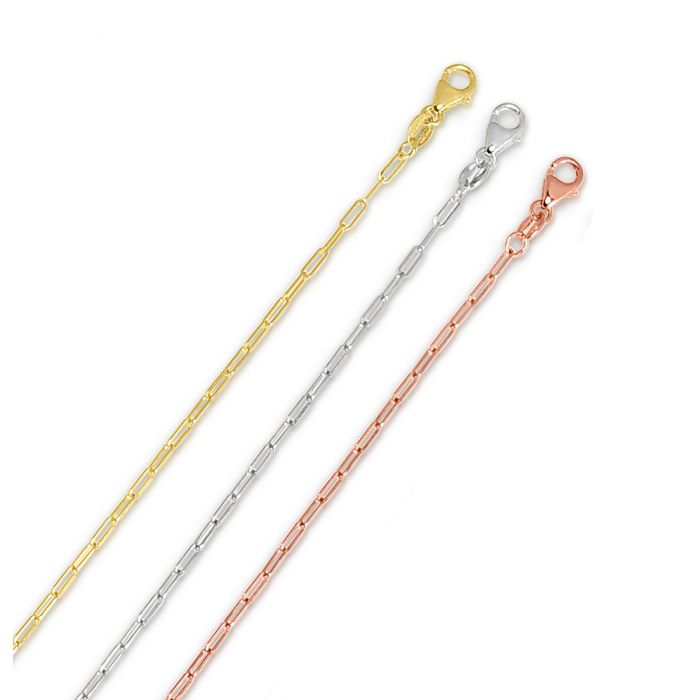 14k Yellow Gold 1.5mm Polished Paperclip Chain Necklace-Necklaces-MAURICE'S JEWELERS-