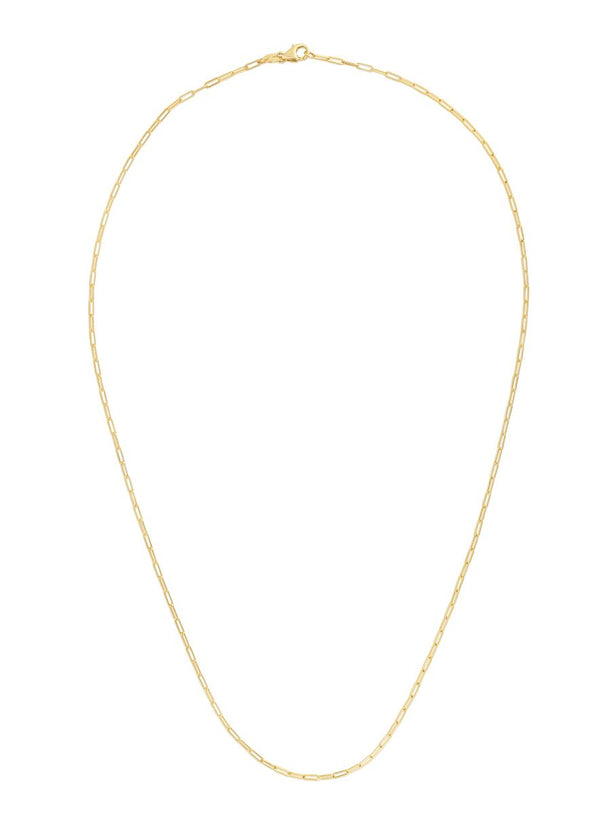 14k Yellow Gold 1.5mm Polished Paperclip Chain Necklace-Necklaces-MAURICE'S JEWELERS-