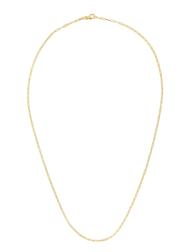 14k Yellow Gold 1.5mm Polished Paperclip Chain Necklace