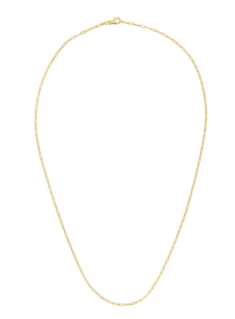 14k Yellow Gold 1.5mm Polished Paperclip Chain Necklace-Necklaces-MAURICE'S JEWELERS-