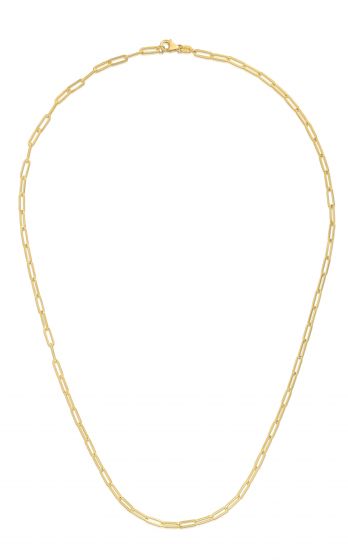 14k Yellow Gold 2.5mm Polished Paperclip Chain Necklace-Necklaces-MAURICE'S JEWELERS-