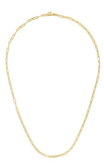 14k Yellow Gold 2.5mm Polished Paperclip Chain Necklace