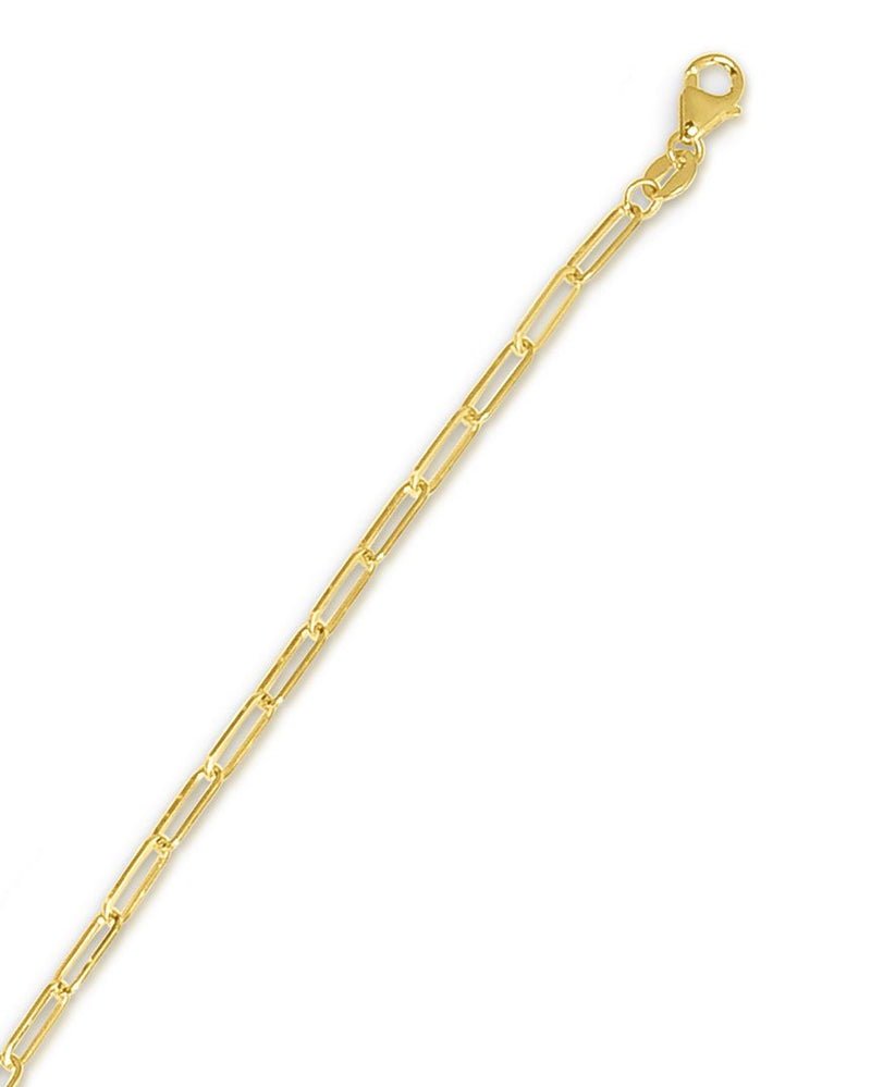 14k Yellow Gold 2.5mm Polished Paperclip Chain Necklace