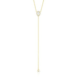 Pear Shaped White Topaz Bikini Necklace-Necklaces-majolie-Yellow Gold-