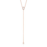 Pear Shaped White Topaz Bikini Necklace-Necklaces-majolie-Rose Gold-
