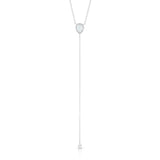 Pear Shaped White Topaz Bikini Necklace-Necklaces-majolie-White Gold-