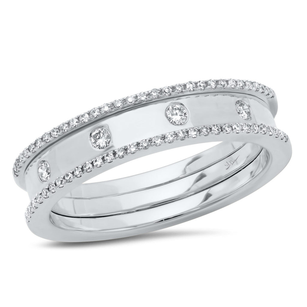14K White Gold Polished Diamond Ring-Rings-Maurice's Jewelers-White Gold-