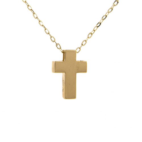 14K Yellow Gold Cross Necklace-Necklaces-lau international-
