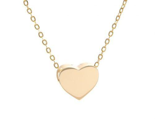 14K Yellow Gold Heart Necklace-Necklaces-lau international-