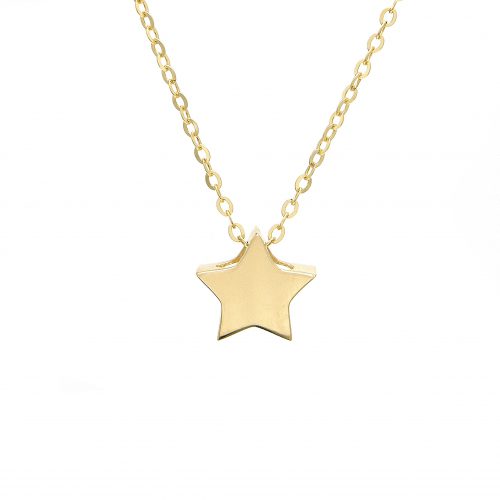 14K Yellow Gold Star Necklace-Necklaces-lau international-