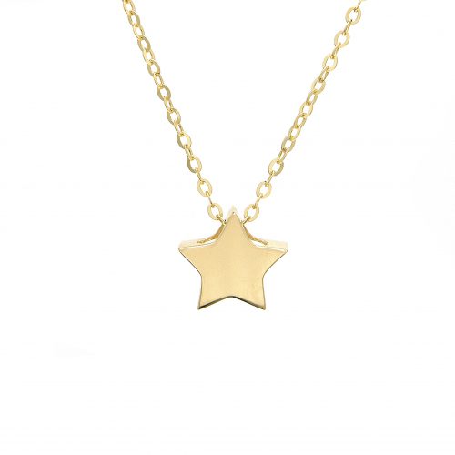 14K Yellow Gold Star Necklace