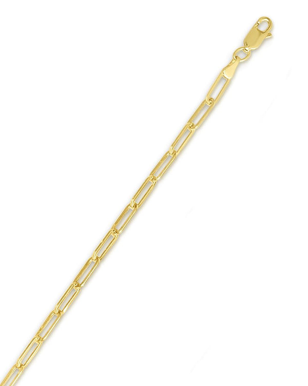 14k Yellow Gold 3.2mm Lite Polished Paperclip Anklet-Anklet-MAURICE'S JEWELERS-