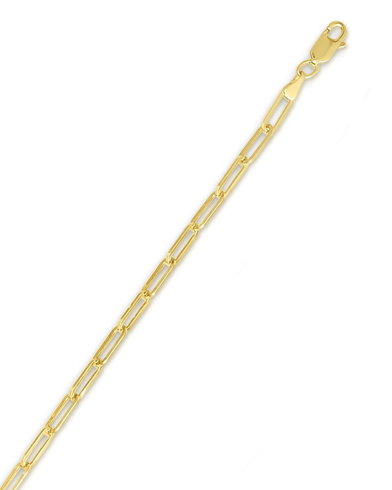 14k Yellow Gold 3.2mm Lite Polished Paperclip Anklet-Anklet-MAURICE'S JEWELERS-