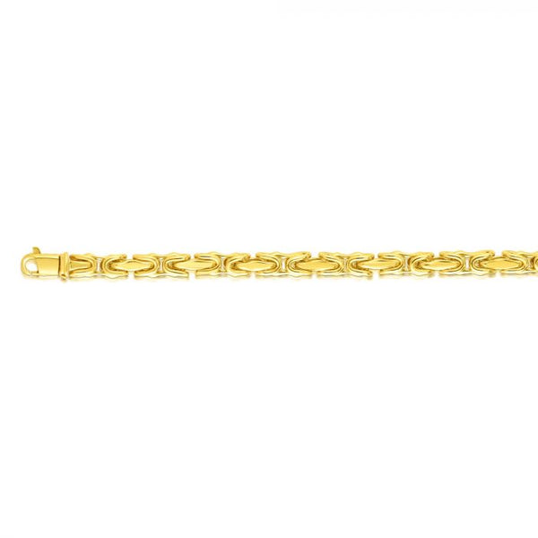 Yellow 14K Gold 4.5mm Square Byzantine Chain