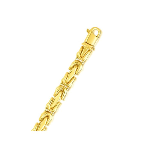 Yellow 14K Gold 4.5mm Square Byzantine Chain