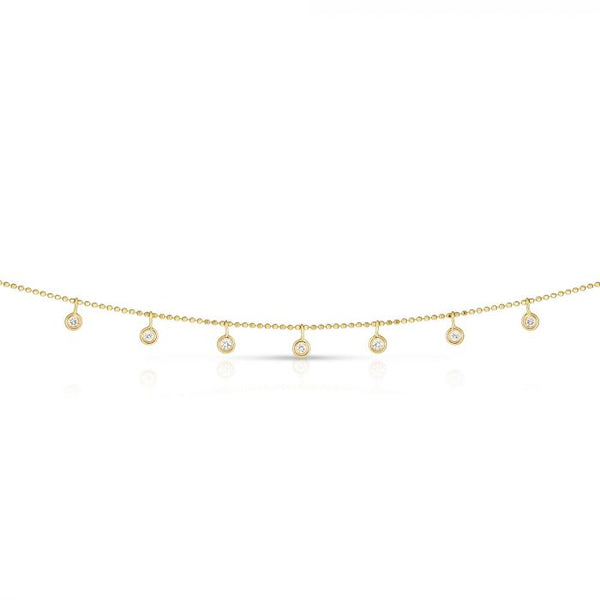 Yellow 14K Gold 0.25CT Dangling Diamonds(9) Necklace-Necklaces-Maurice's Jewelers-