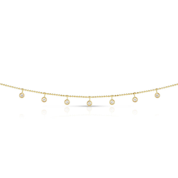 14K Yellow Gold Diamonds Dangle by the Yard Necklace