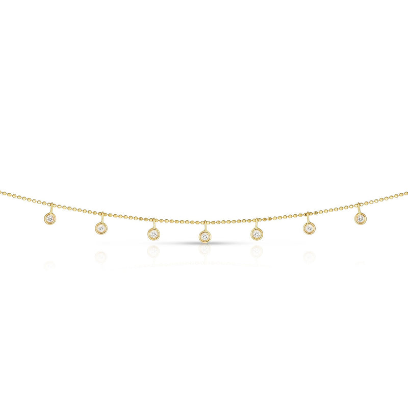 14K Yellow Gold Diamonds Dangle by the Yard Necklace