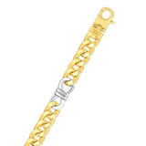 Two Tone 14K Gold Fancy Figaro Cuban Link with Infinity Link Chain