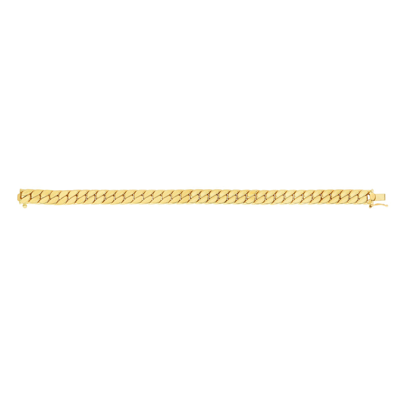 Yellow 14K Gold Maschio Skinny Modern Curb Bracelet/Chain-mens bracelet-MAURICE'S JEWELERS-8"-