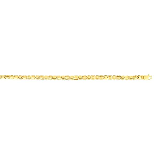 Yellow 14K Gold Fancy Rounded Box Link