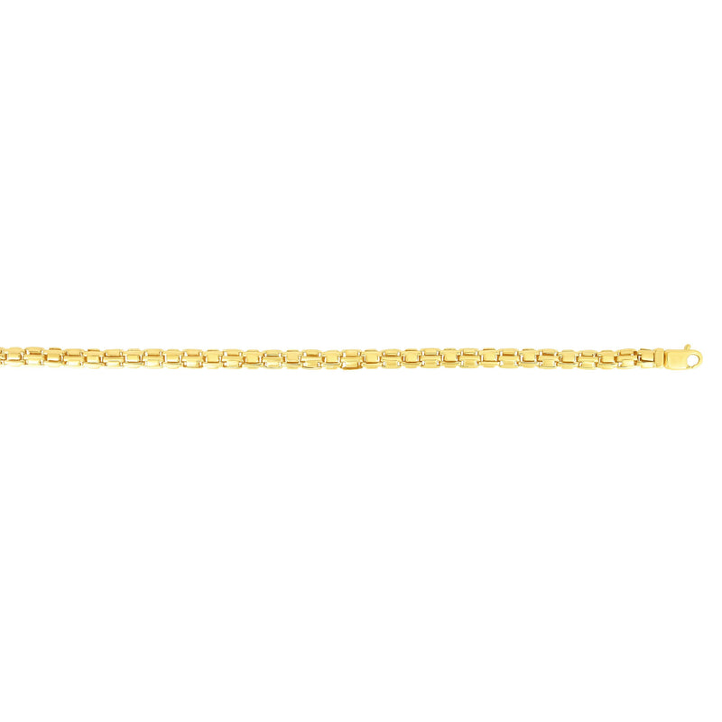 Yellow 14K Gold Fancy Rounded Box Link