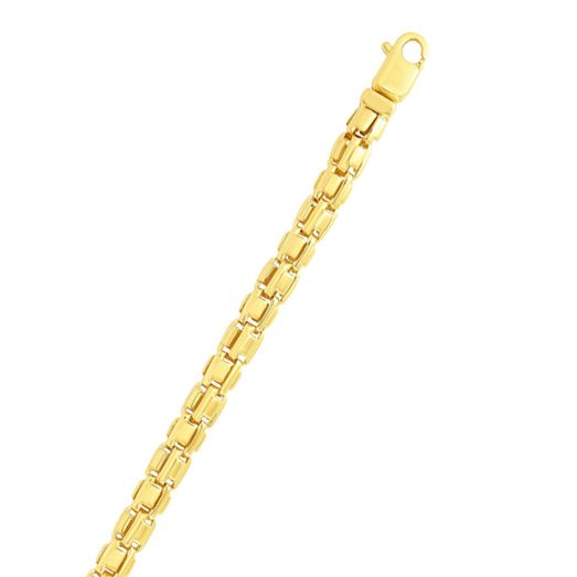 Yellow 14K Gold Fancy Rounded Box Link